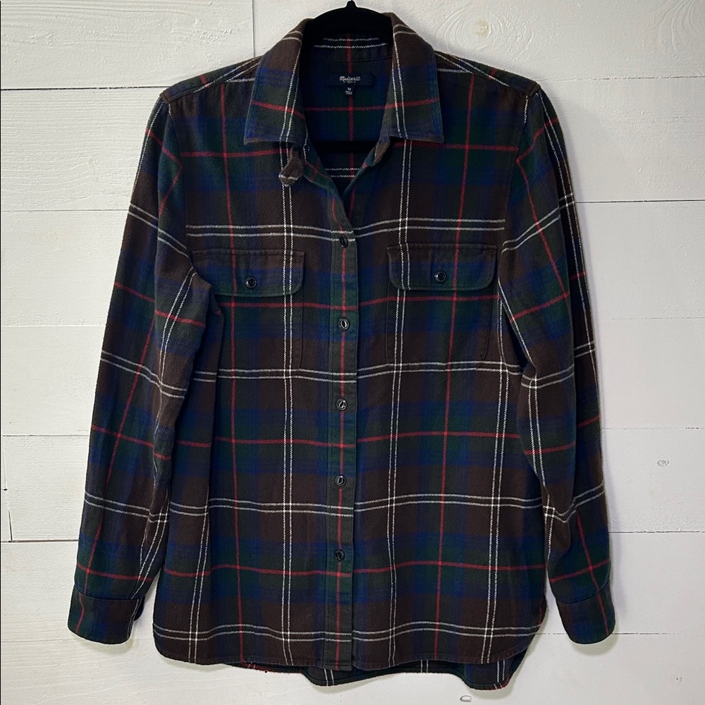Madewell Ex Boyfriend Plaid Button-Up Shirt - Long Sleeve
